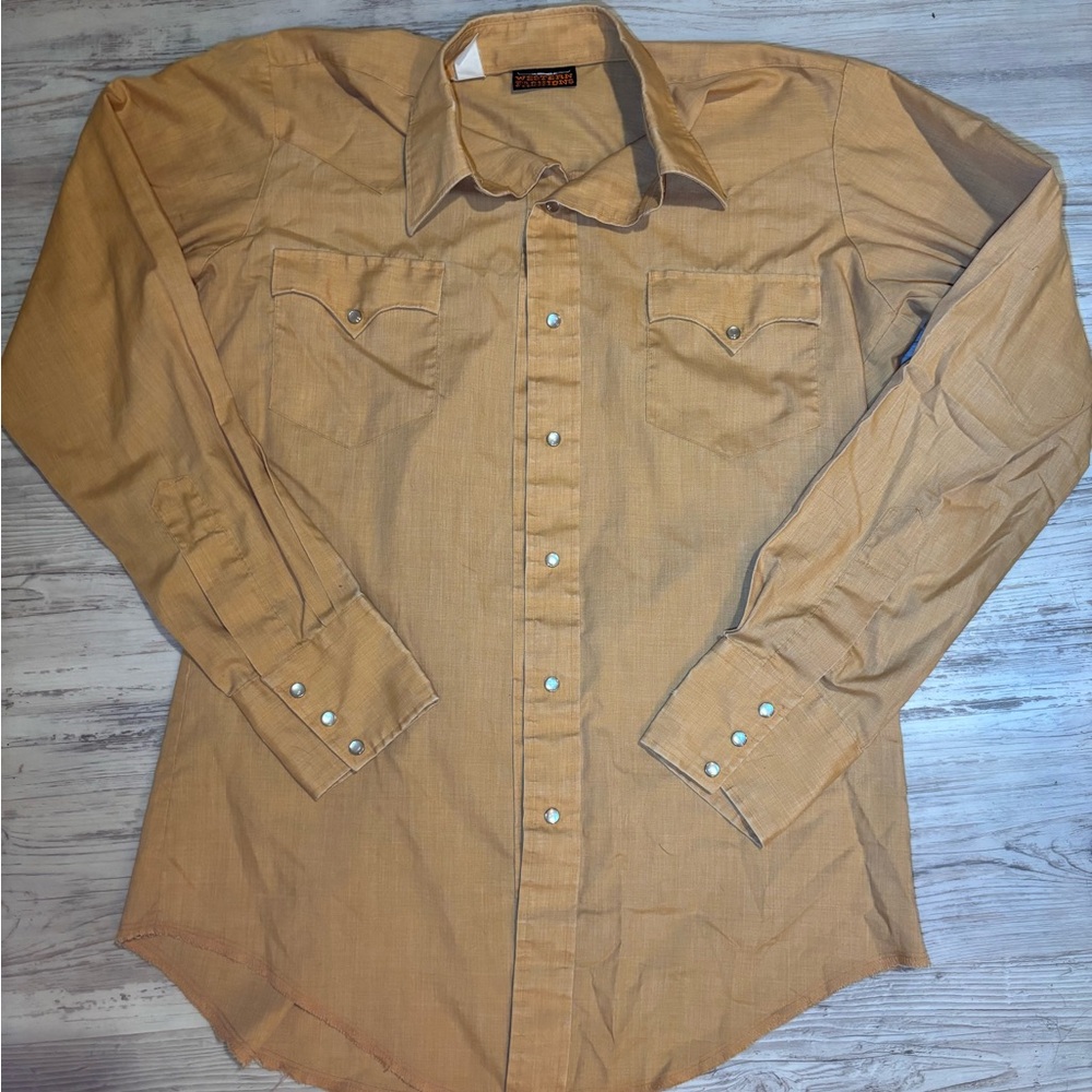 Women’s Yellow-Tan Western Pearl Snap Shirt